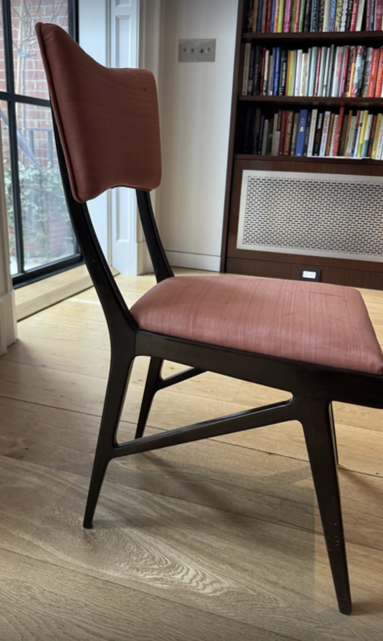 Wooden and skai chair by Ico Parisi, 1970s 2